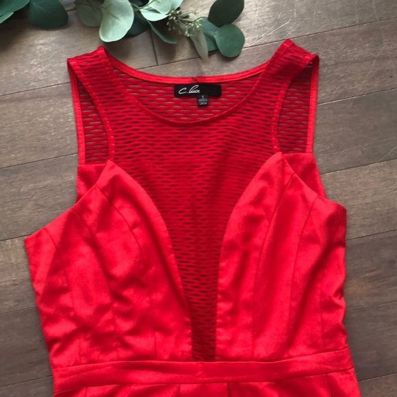 C. Luce red dress with mesh inlay size small - Picture 2 of 7